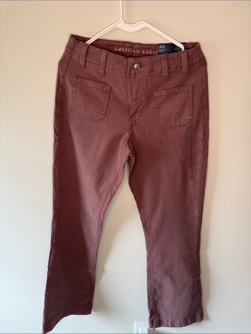 American Eagle Outfitters Women's Mauve Cropped Jeans